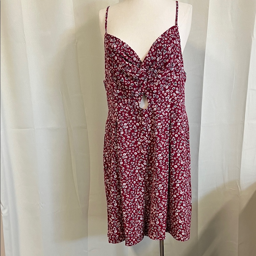 Tenki London Floral Red Sundress with Knot Detail